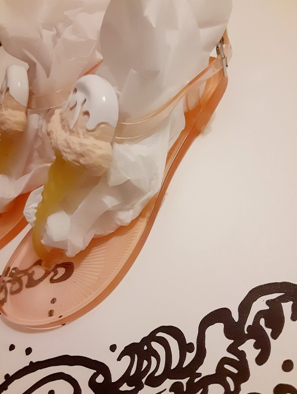 Ice Cream Cone Sundae Katy Perry Pink Jelly Sandals Size 5 - Picture 8 of 11